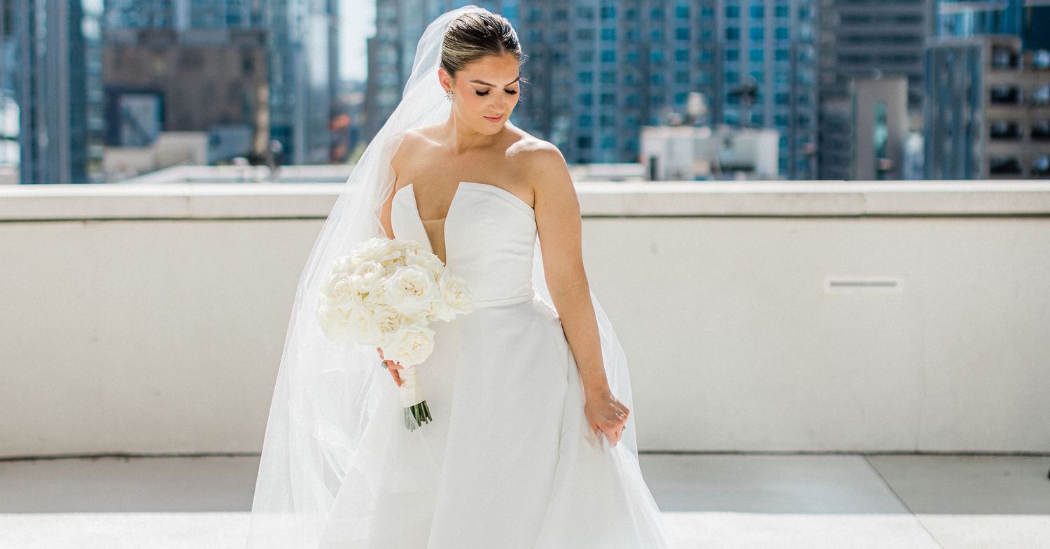 Every Wedding ceremony Robe Silhouette, Outlined